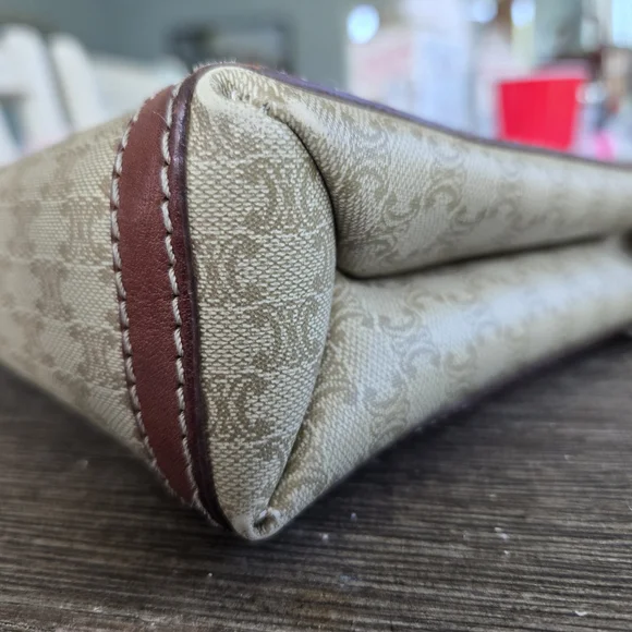 Celine Tan and Brown Crossbody Bag with Signature Style - Picture 6 of 13